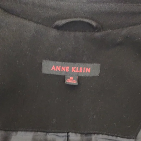 Anne Klein Black Maxi Hooded Coat Removable Hood Size 10 - Picture 6 of 11